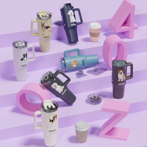 Fundrasier - Schnauzer SERENGETI 40 Oz Ultimate Tumbler with Handle & Straw - Picture 9 of 14